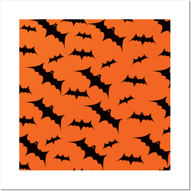 Halloween Seamless Pattern Wall Art by aquariart